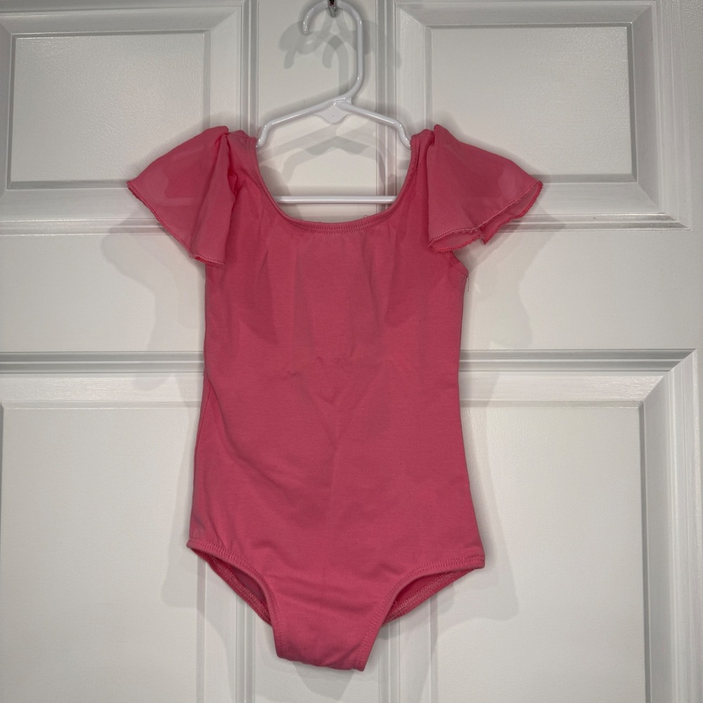 Stelle Pink Flutter Sleeve Dance Leotard Kids Size 18-24 Months Ballet Gymnastic